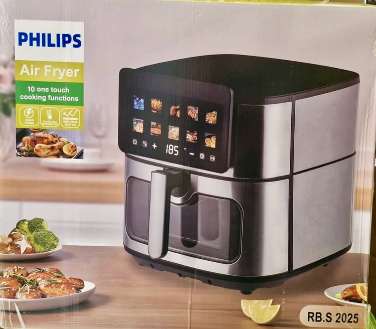 سرخ کن دوالنمت فیلیپس- ظرفیت 14 لیتری تمام استیل جلو پنجره ای مانیتور دار- قدرت 3000W وات مدل RB.S 2025