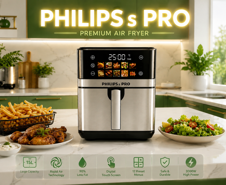سرخ کن دوالنمت فیلیپس پرو - ظرفیت 15 لیتری تمام استیل سبددار قدرت 3000W وات - مدل PH-1898