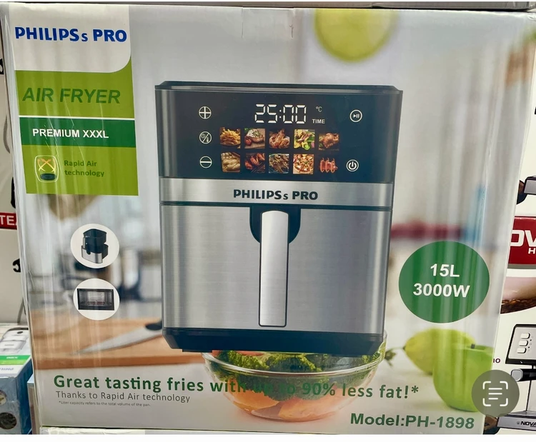 سرخ کن دوالنمت فیلیپس پرو - ظرفیت 15 لیتری تمام استیل سبددار قدرت 3000W وات - مدل PH-1898