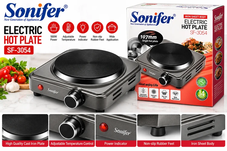 اجاق برقی تکشعله سونیفر مدل SF-3054 با توان ۵۰۰ وات